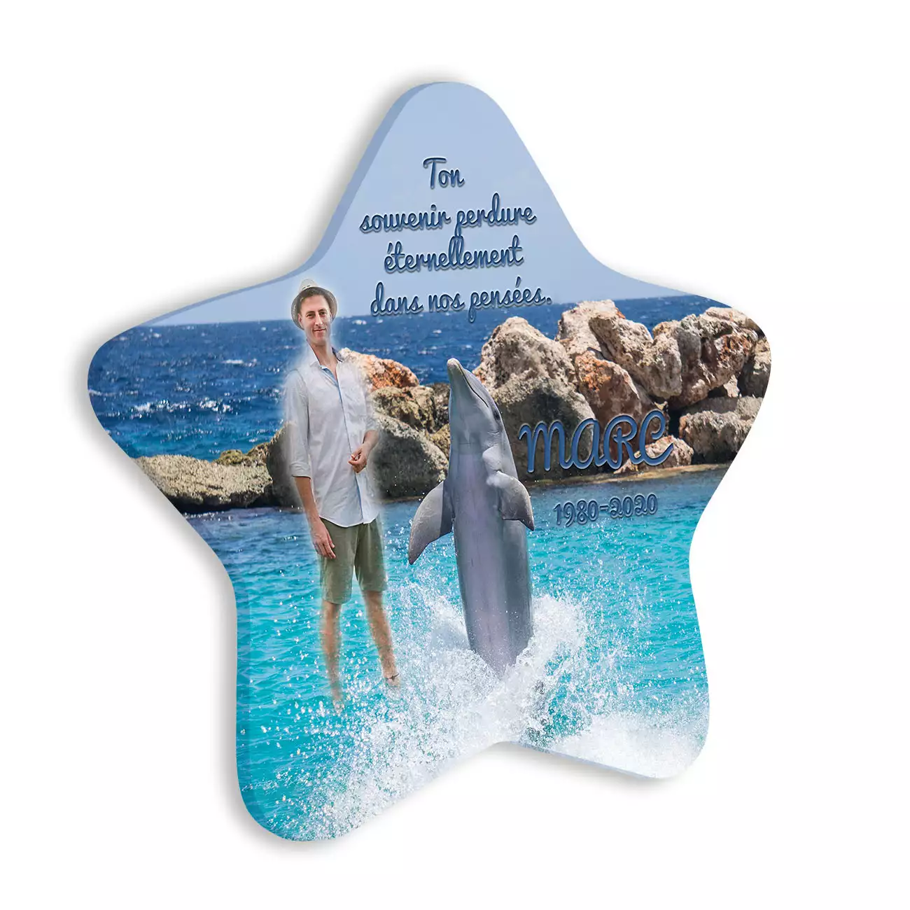 plaque funéraire personnalisée sans pied avec photo