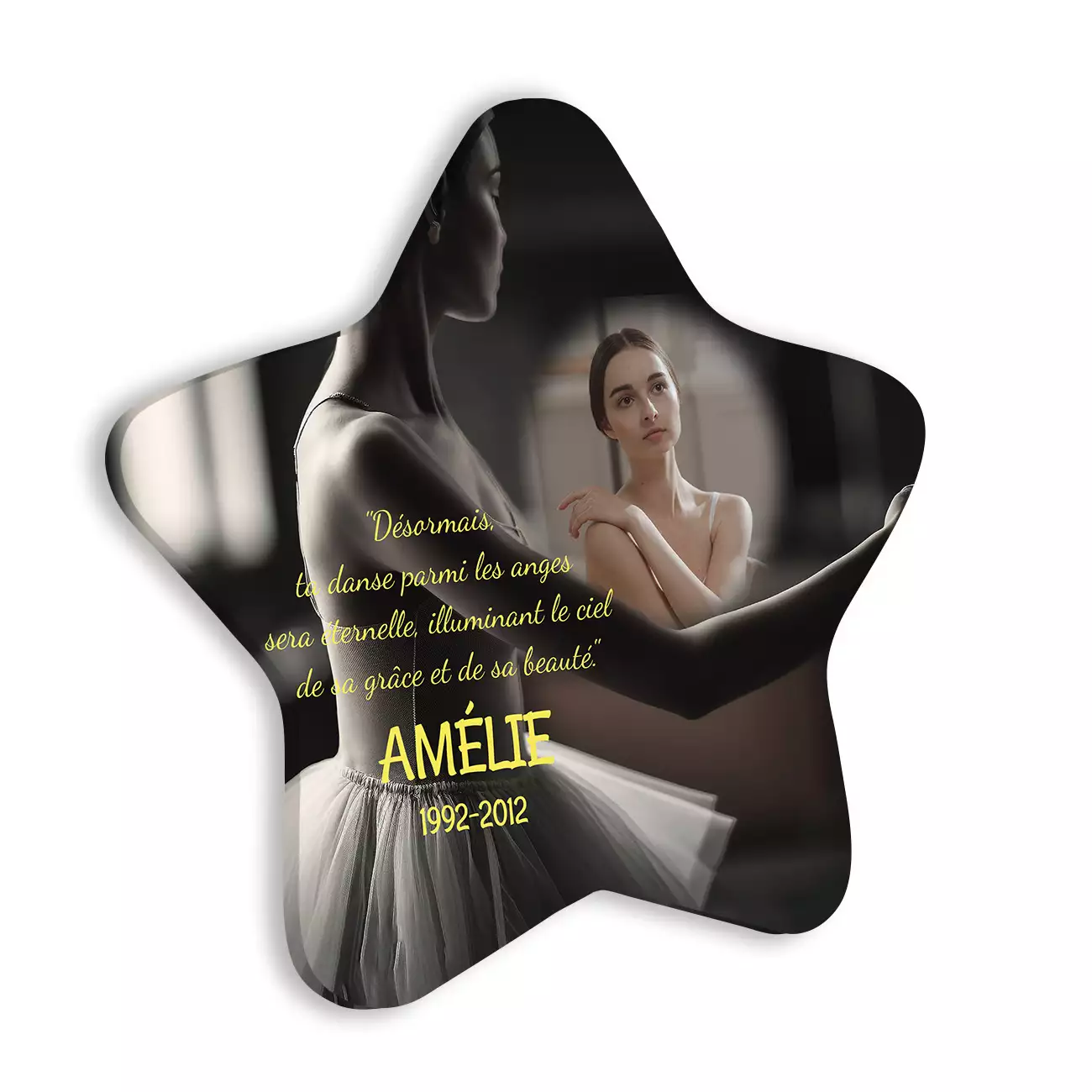 plaque funéraire personnalisée sans pied avec photo