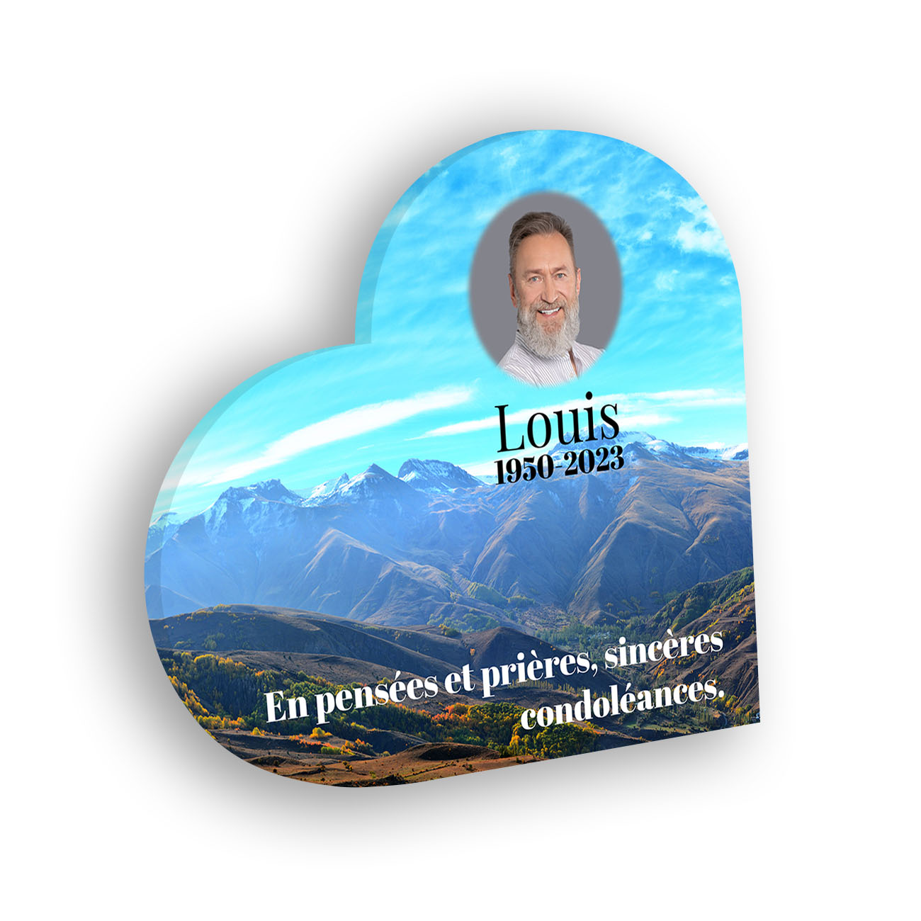 Plaque tombale personnalisée, Sans pied, Avec image