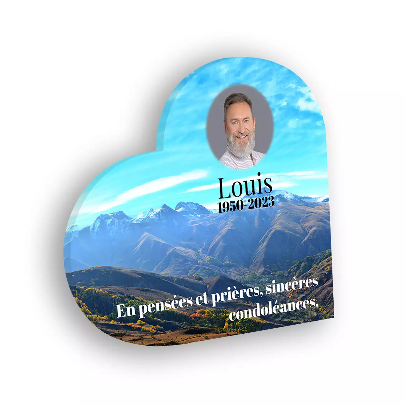 Plaque tombale personnalisée, Sans pied, Avec image