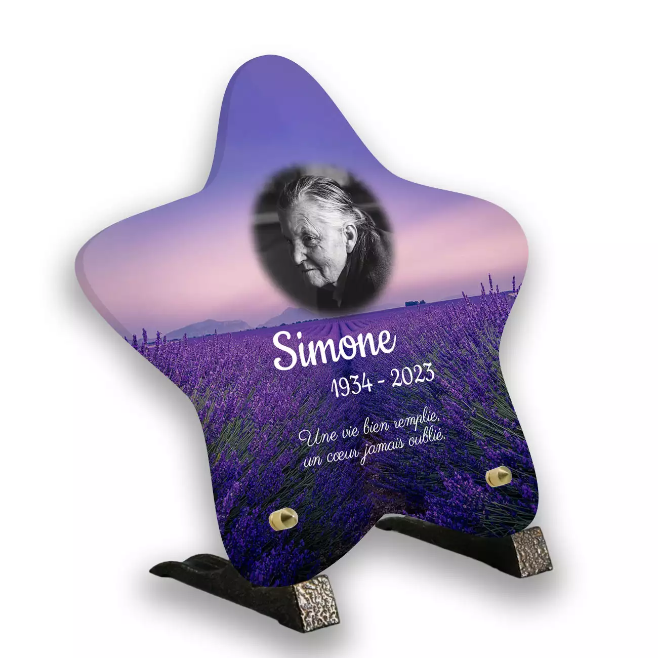 plaque funéraire personnalisée, Avec pied, Avec image