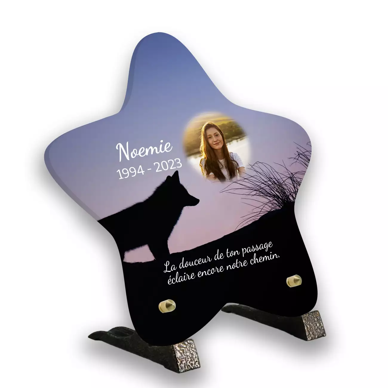plaque funéraire personnalisée, Avec pied, Avec image