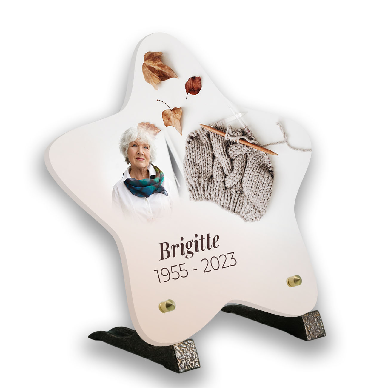 plaque funéraire personnalisée, Avec pied, Avec image