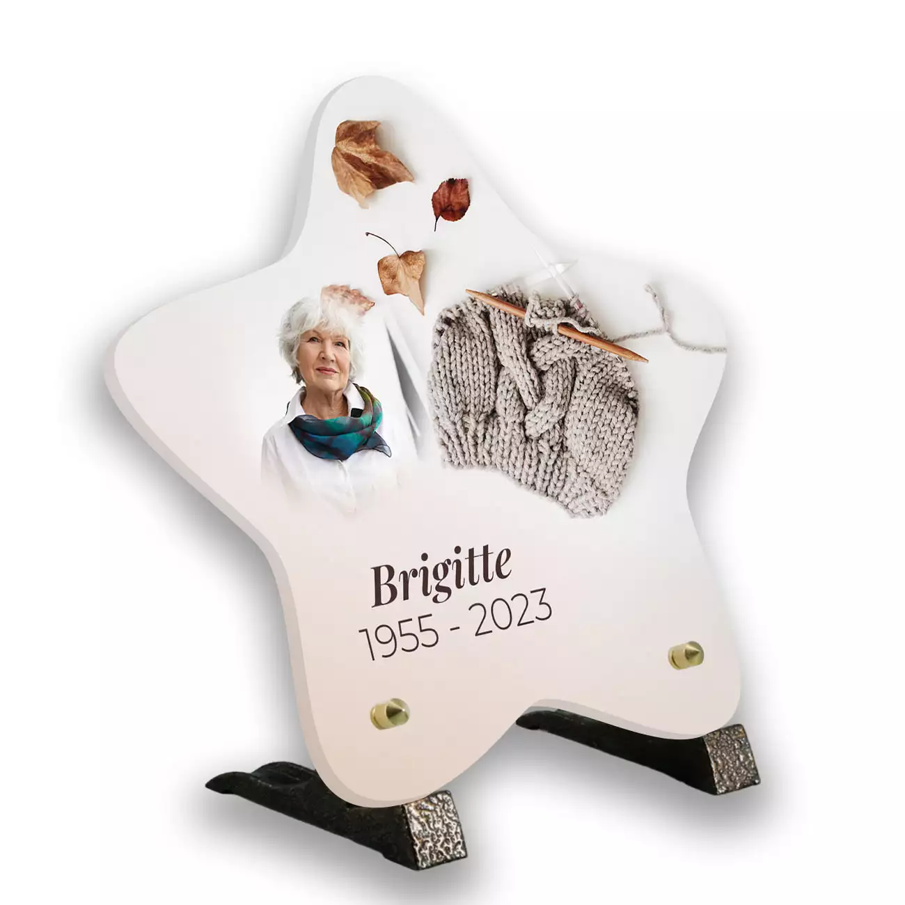 plaque funéraire personnalisée, Avec pied, Avec image