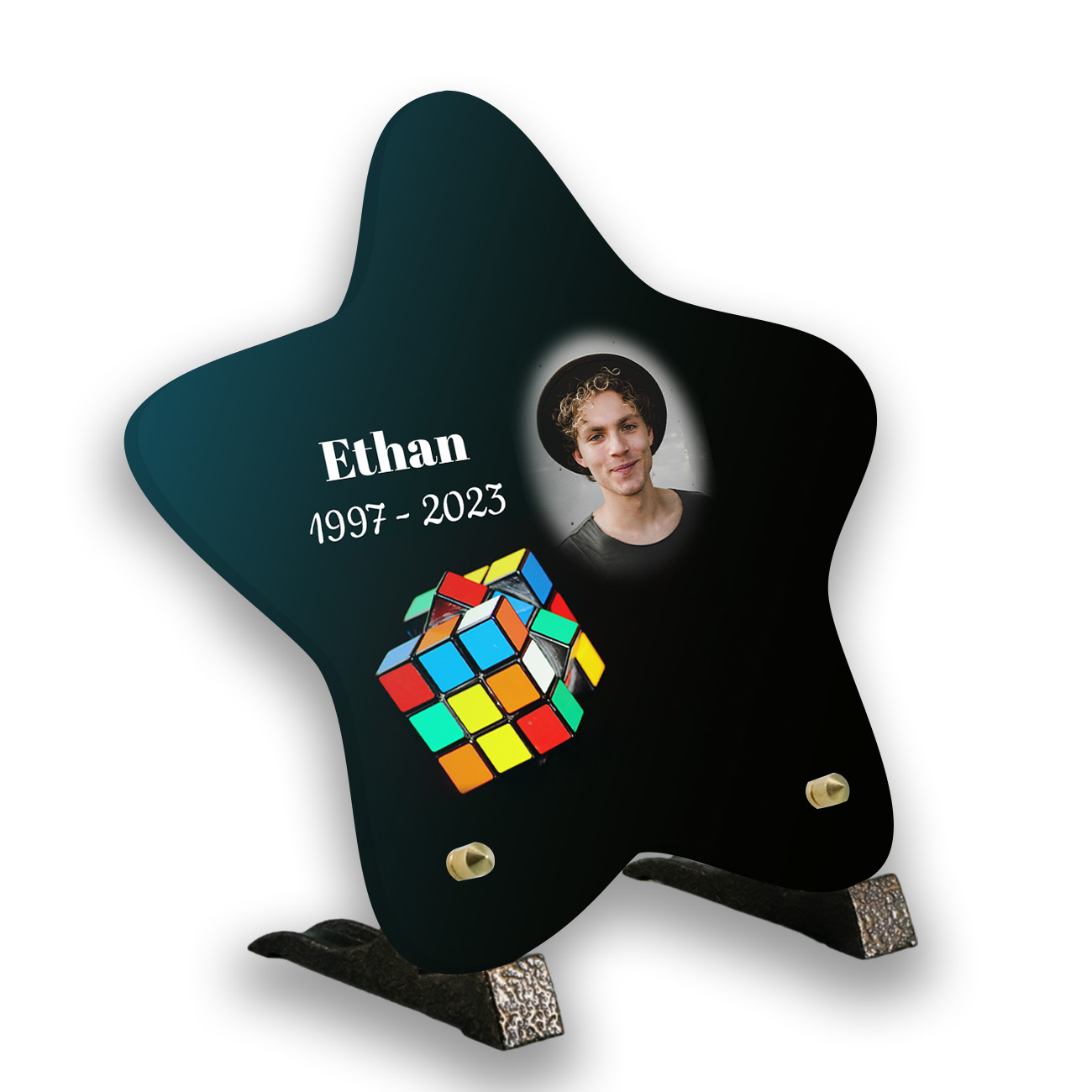 plaque funéraire personnalisée, Avec pied, Avec image