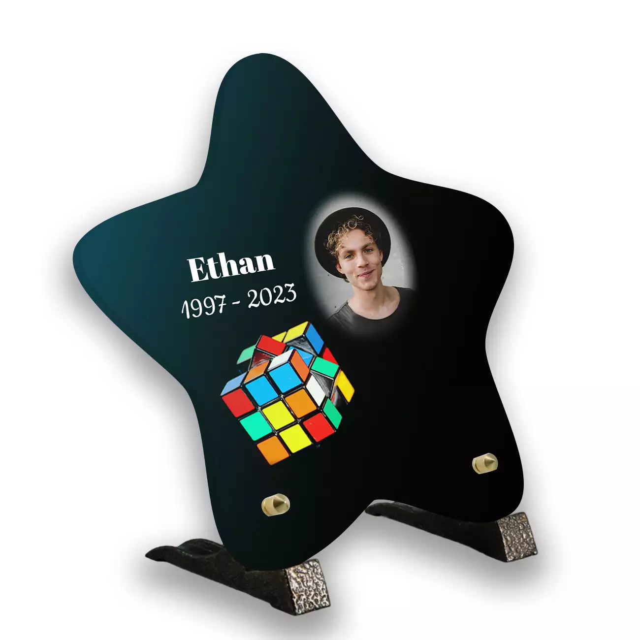 plaque funéraire personnalisée, Avec pied, Avec image