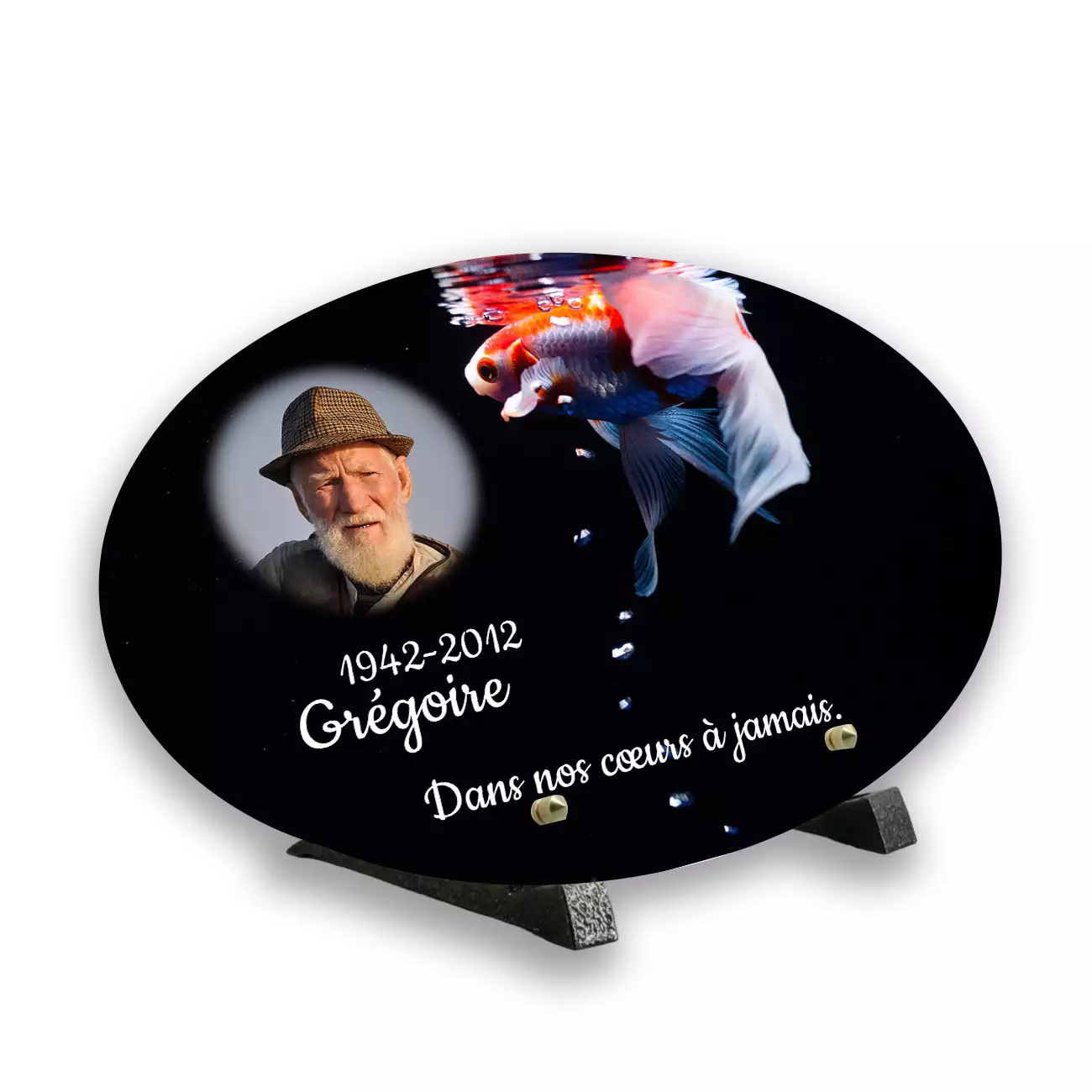 plaque funéraire personnalisée, Avec pied, Avec image