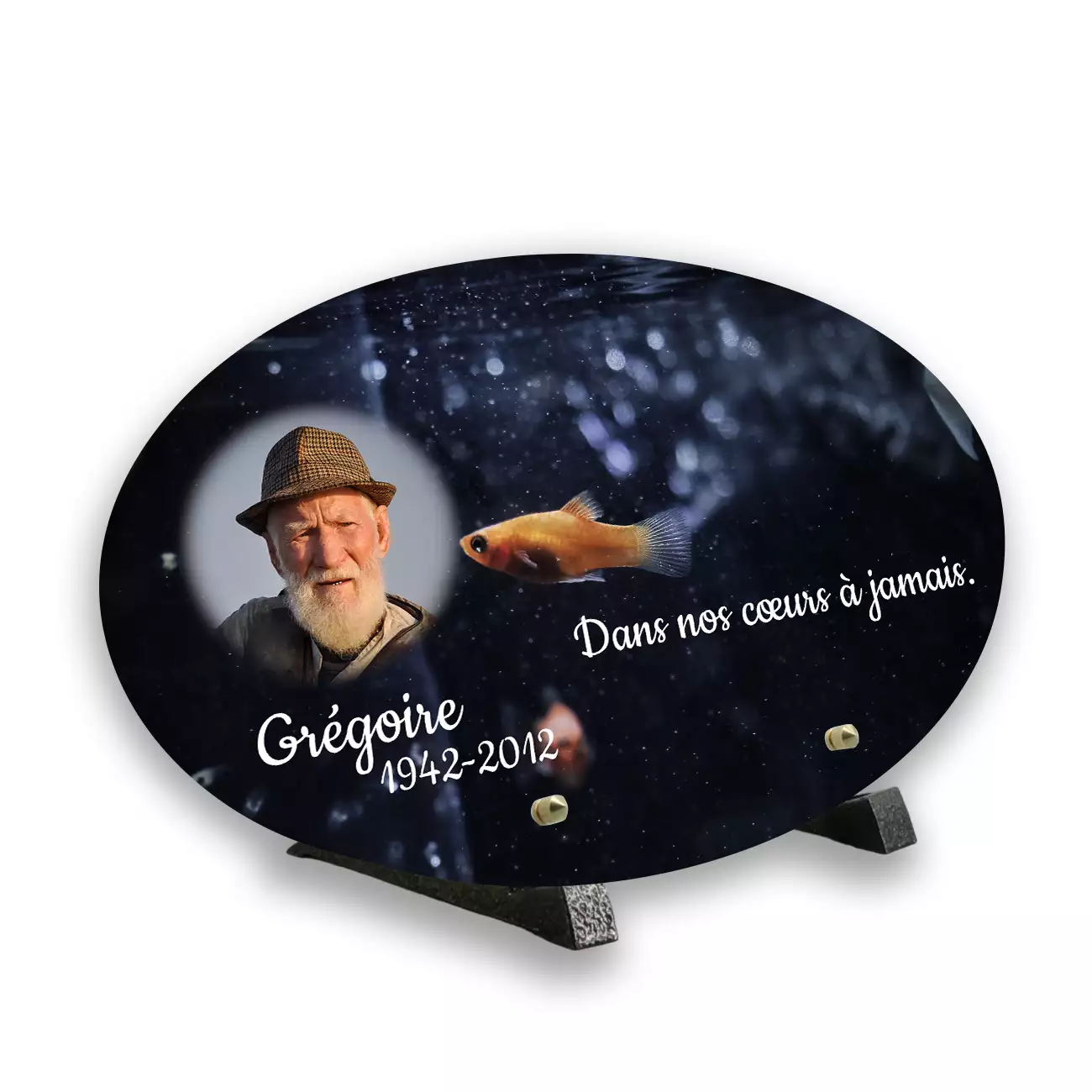 plaque funéraire personnalisée, Avec pied, Avec image