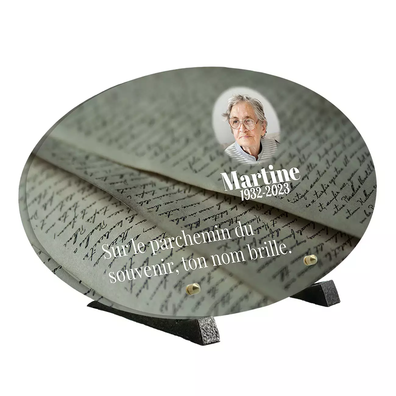 plaque funéraire personnalisée, Avec pied, Avec image