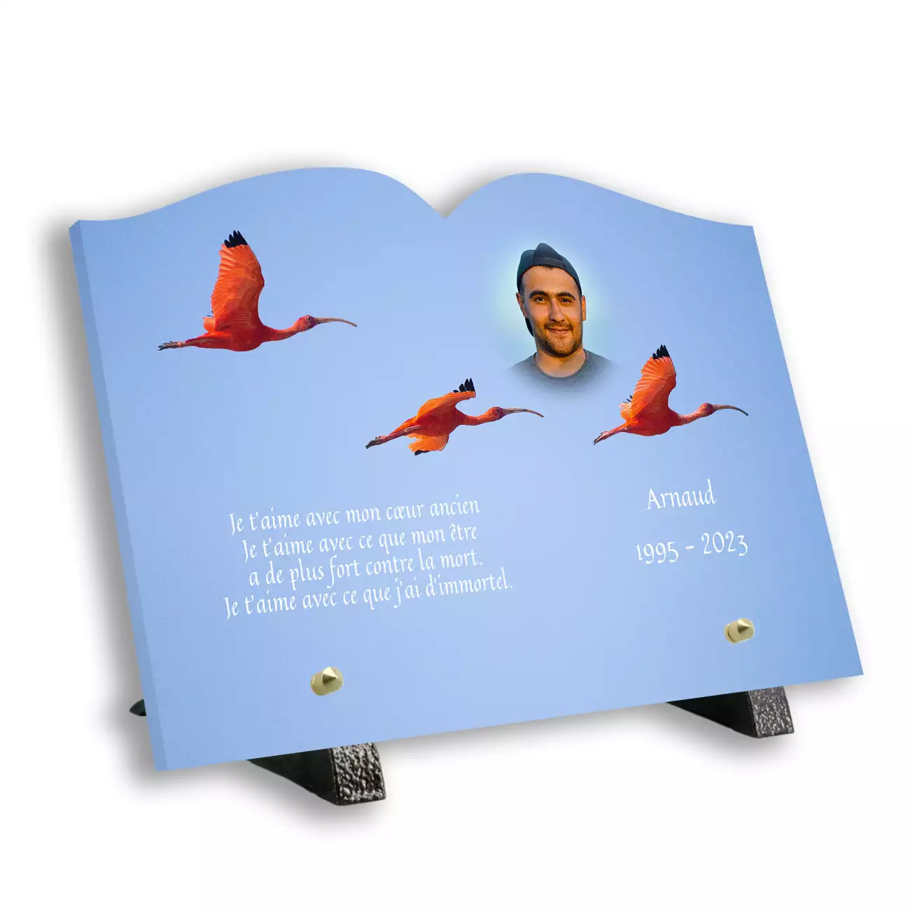 Plaque funéraire personnalisée Avec pied Avec image