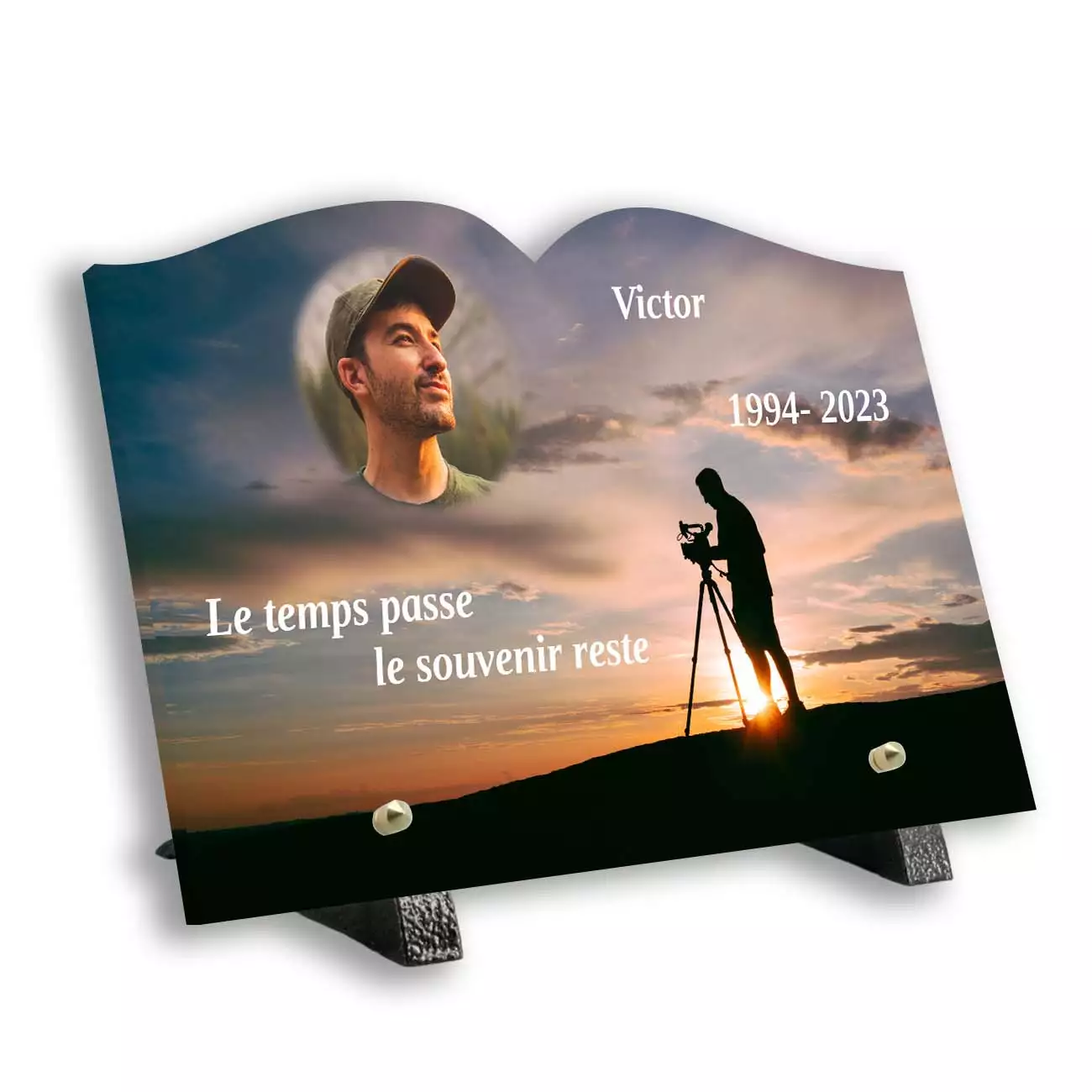 Plaque tombale personnalisée, Avec pied, Avec image