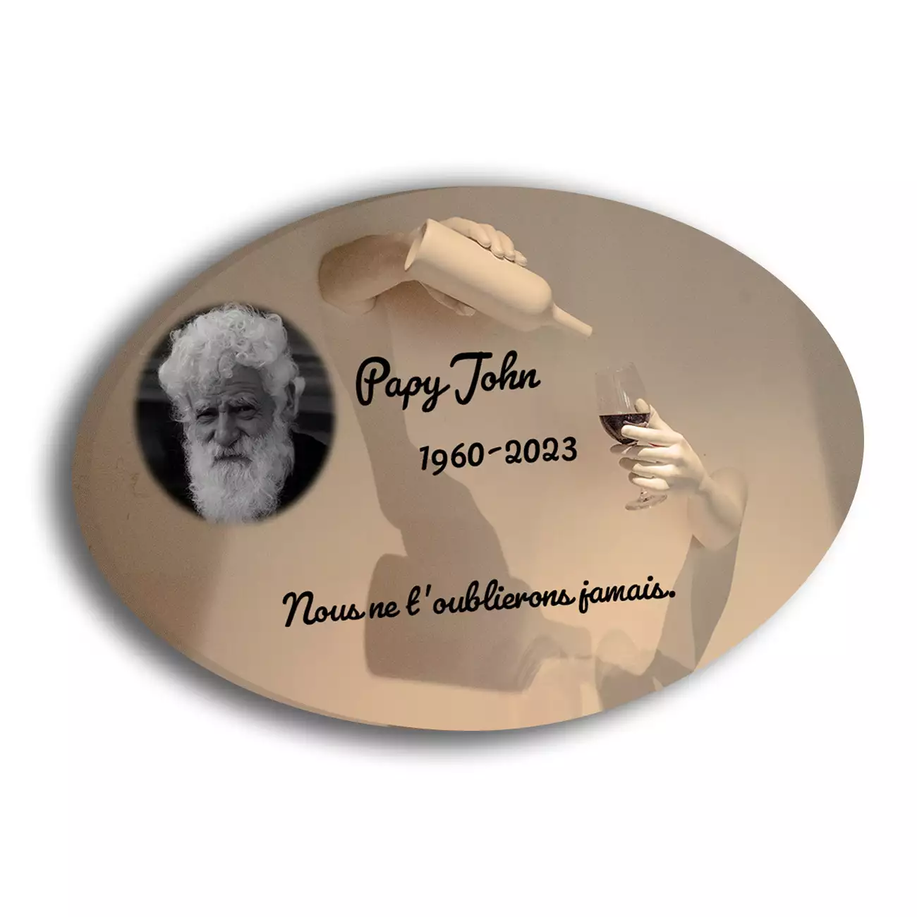 plaque funéraire personnalisée, Sans pied, Avec image