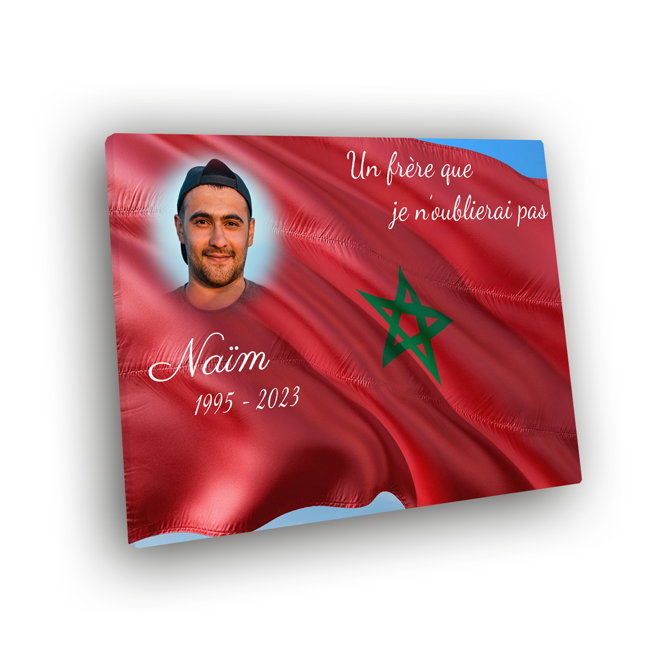 Plaque tombale personnalisée, Petit rectangle, Sans pied, Avec image