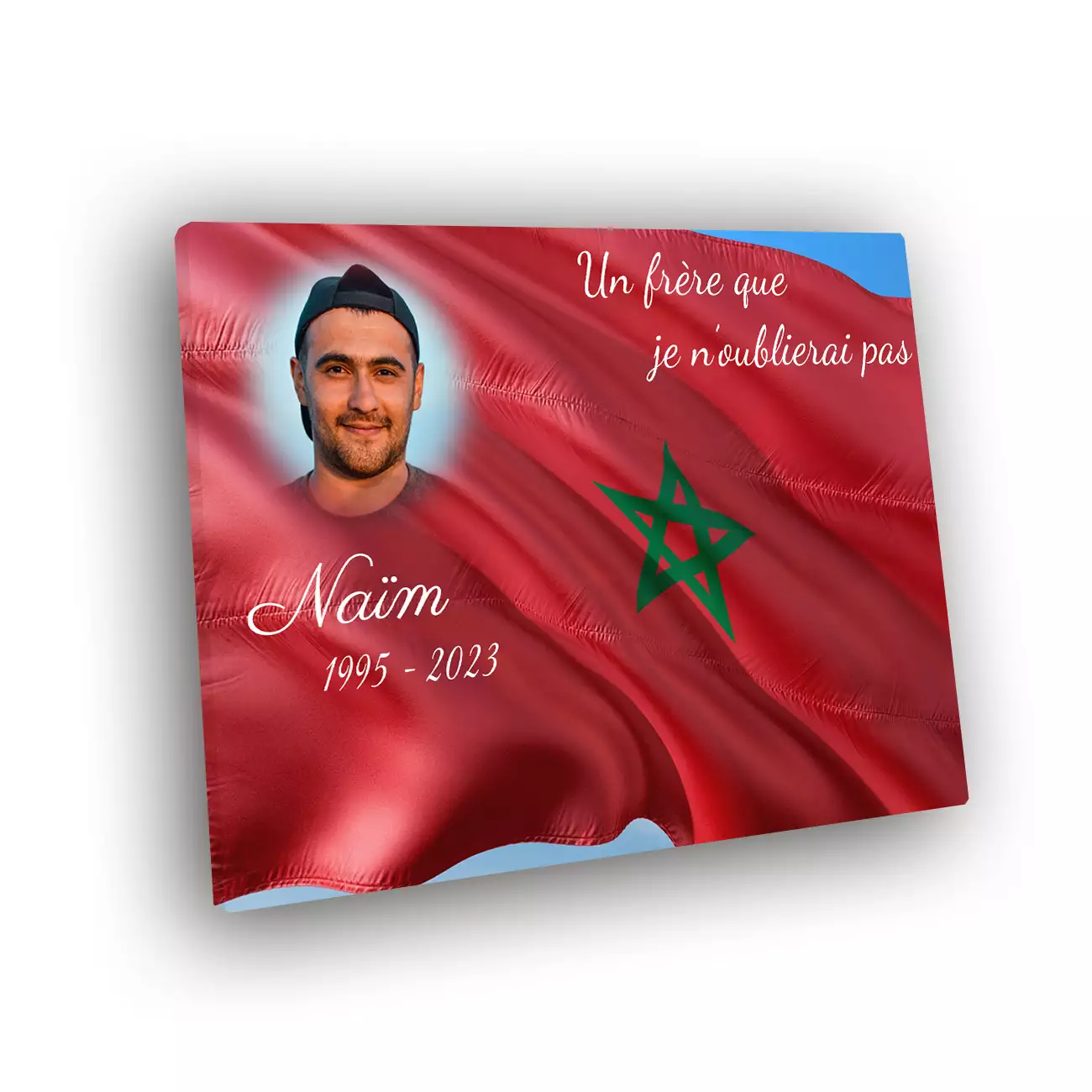Plaque tombale personnalisée, Petit rectangle, Sans pied, Avec image