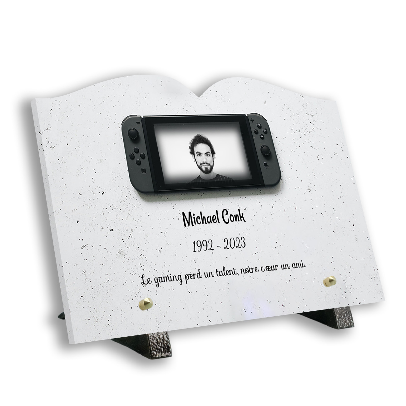 Plaque tombale personnalisée, Avec socle, Avec image