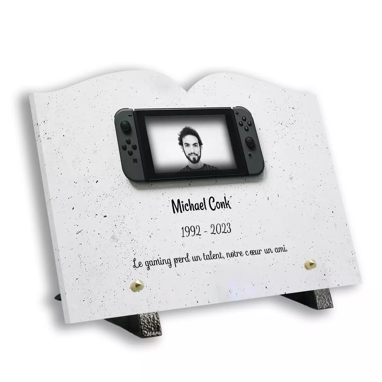 Plaque tombale personnalisée, Avec socle, Avec image