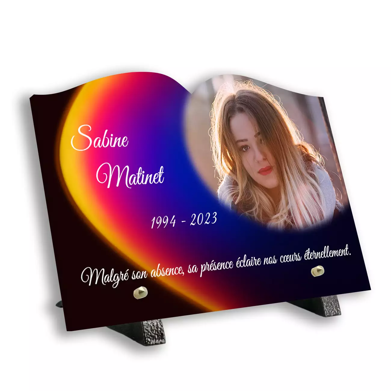 Plaque tombale personnalisée, Avec socle, Avec image