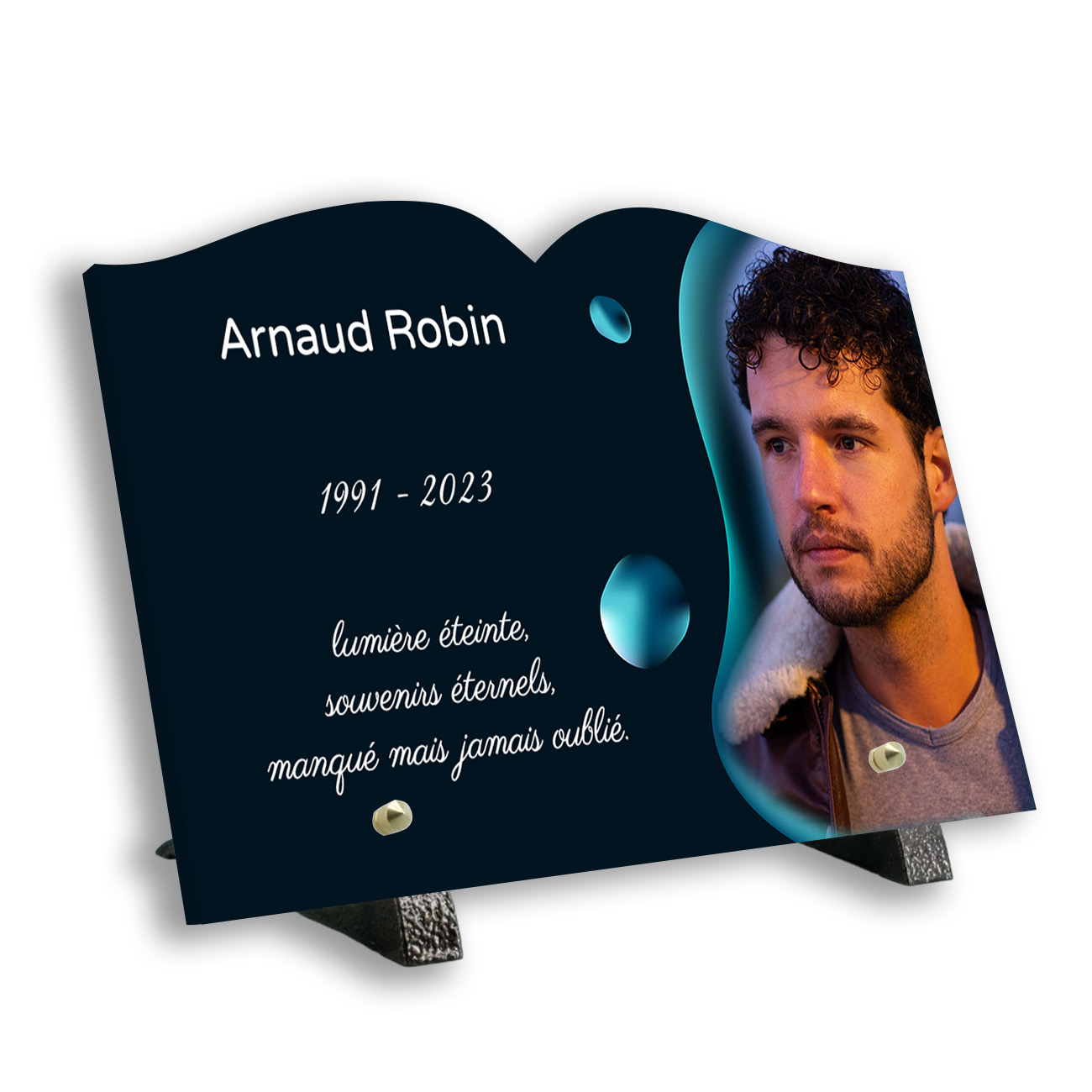 Plaque tombale personnalisée, Avec socle, Avec image