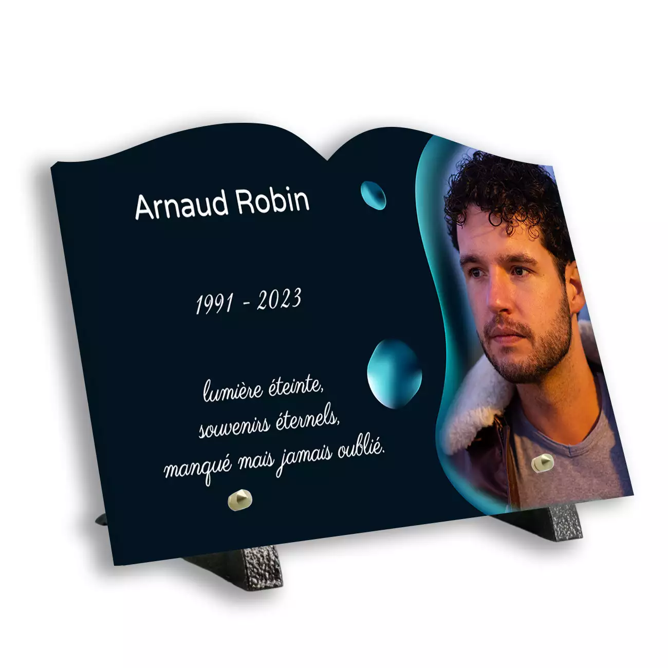 Plaque tombale personnalisée, Avec socle, Avec image