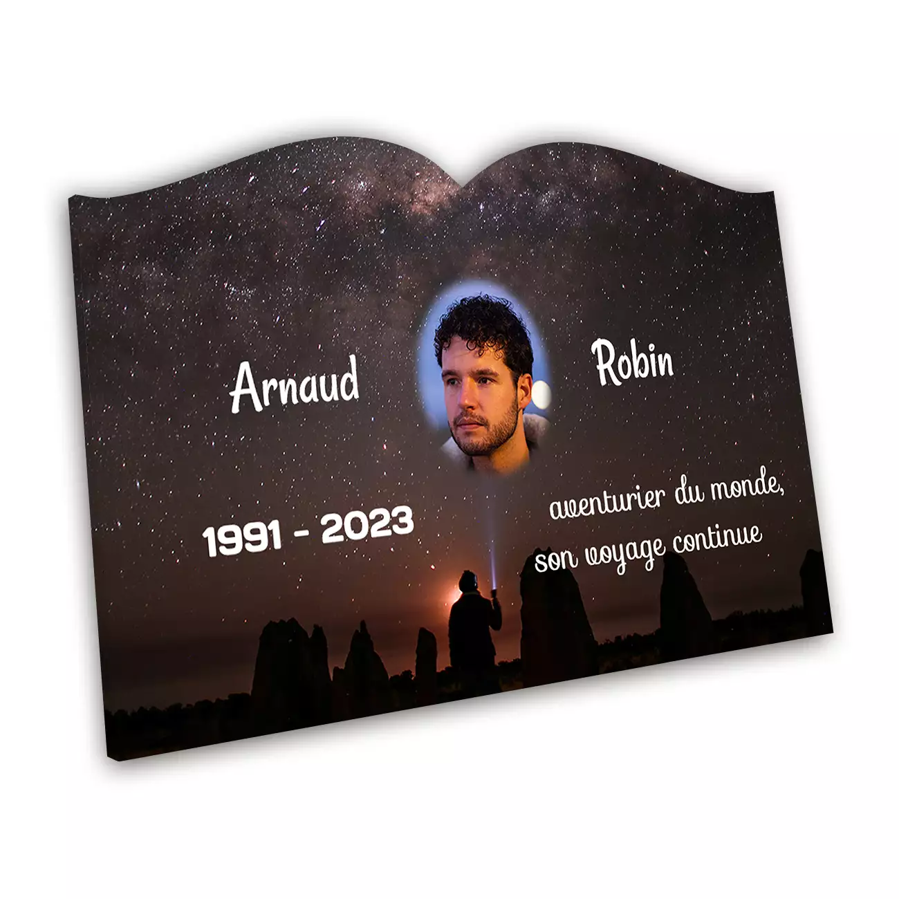 Plaque tombale personnalisée, Sans socle, Avec image