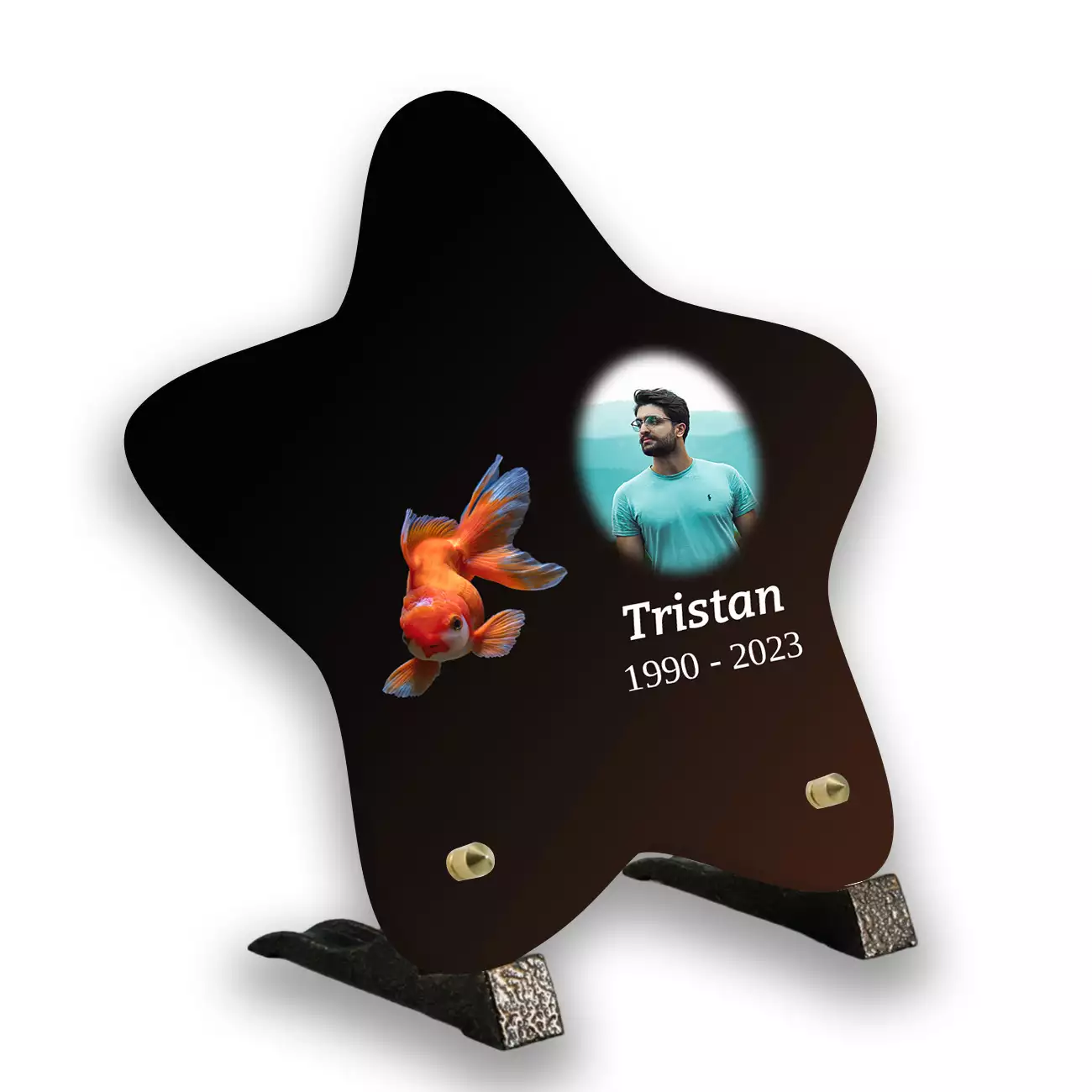 Plaque tombale personnalisée, Avec socle, Avec image