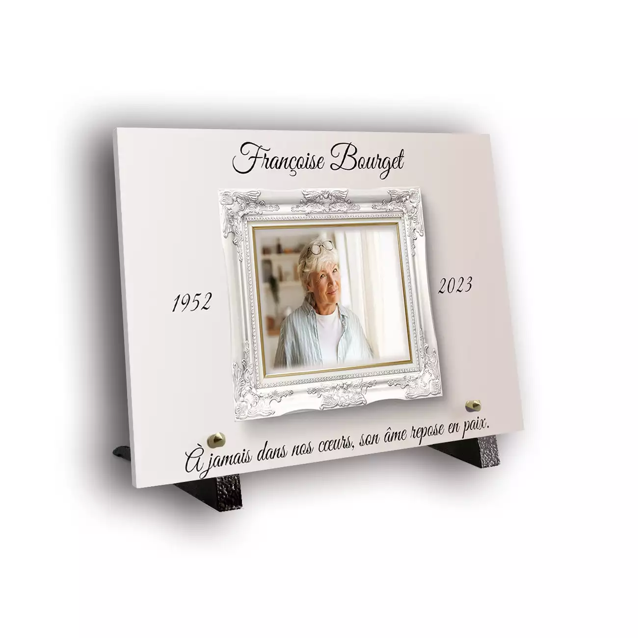 plaque pied Texte+photo grand rectangle.