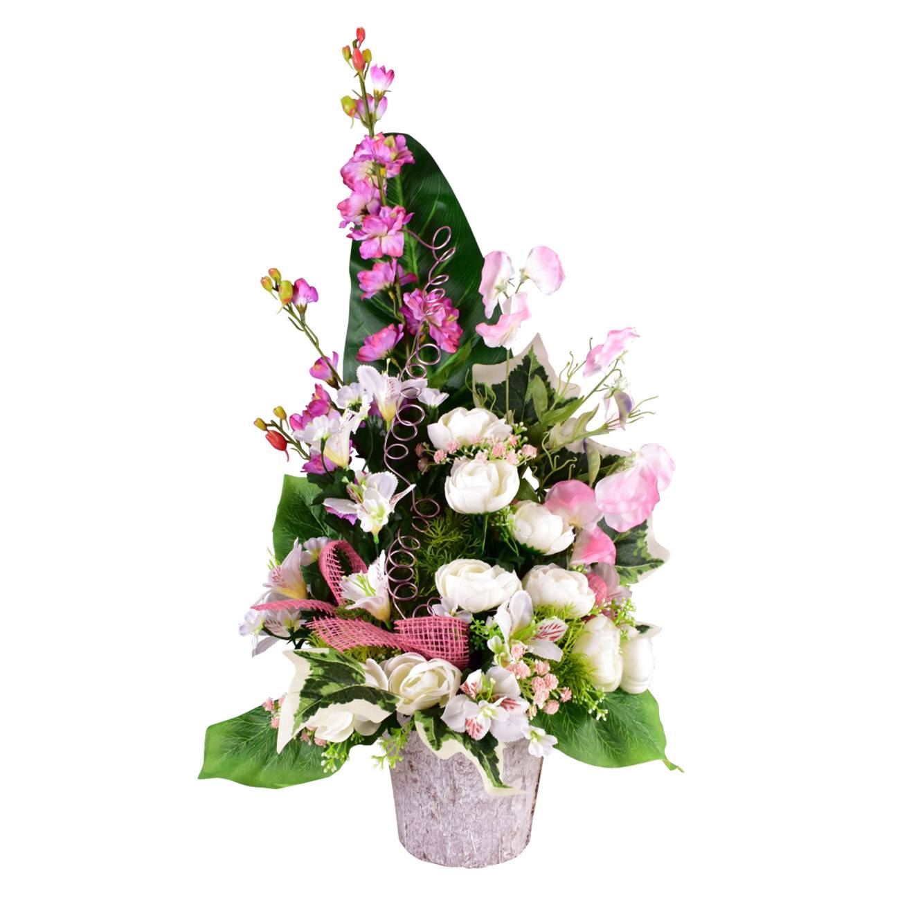 Jardinière de fleurs artificielles cimetière