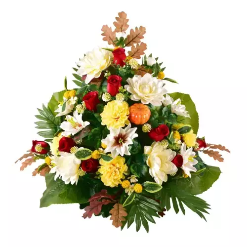 Jardinière de fleurs artificielles cimetière