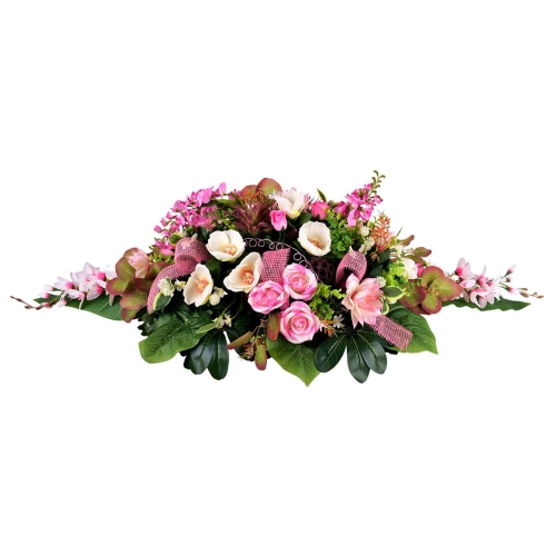 Jardinière de fleurs artificielles cimetière