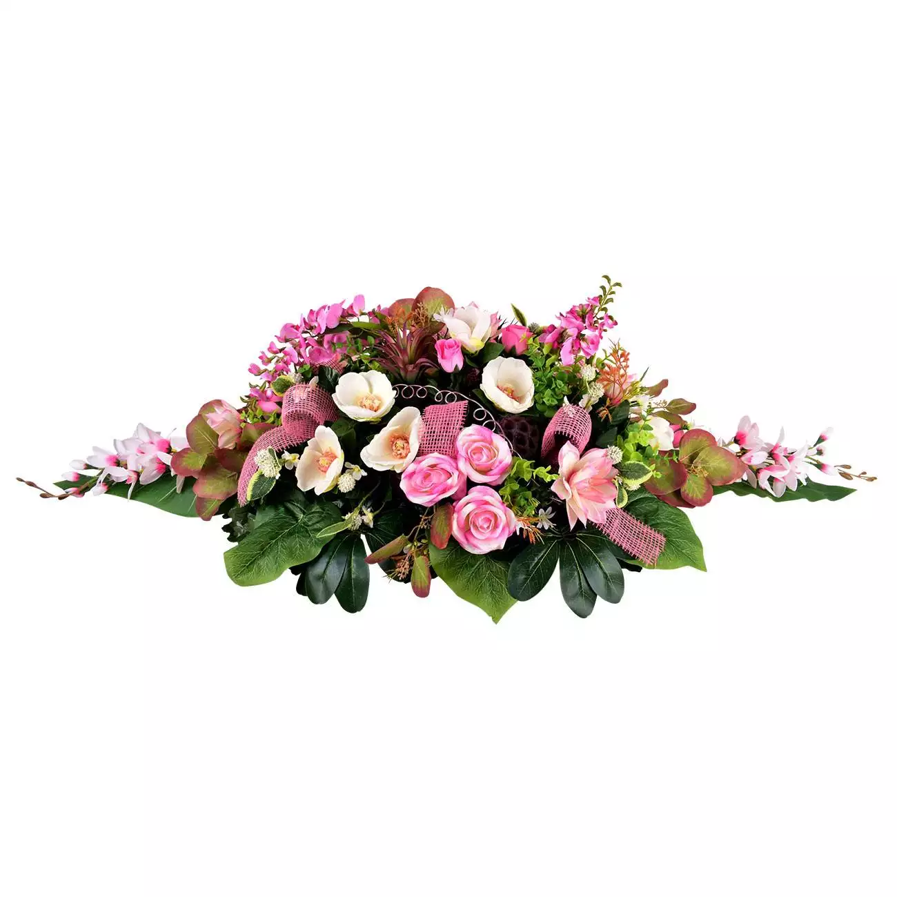 Jardinière de fleurs artificielles cimetière