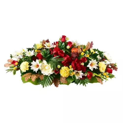 Jardinière de fleurs artificielles cimetière
