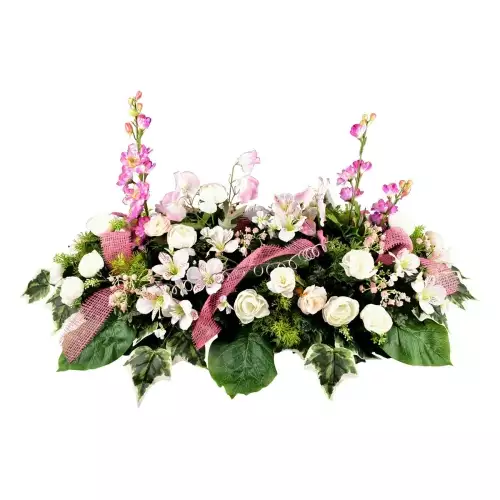 Jardinière de fleurs artificielles cimetière