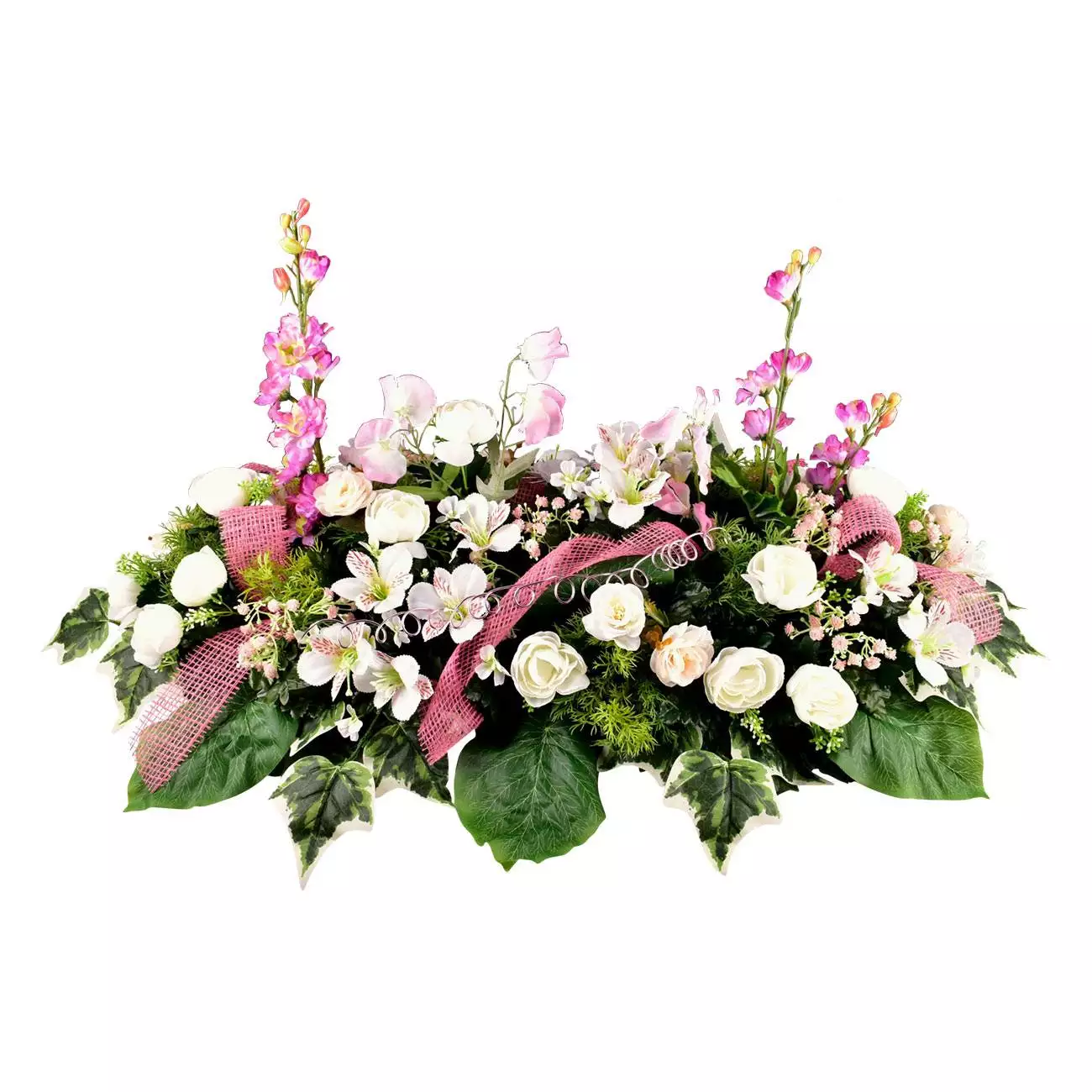 Jardinière de fleurs artificielles cimetière