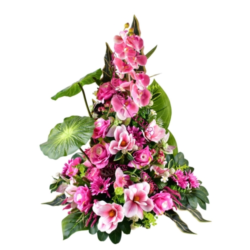 Jardinière de fleurs artificielles cimetière