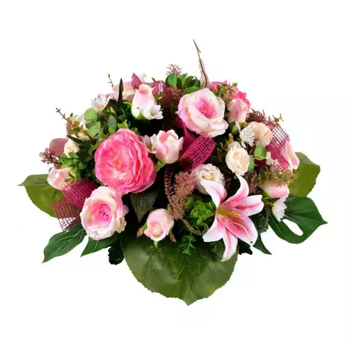 Jardinière de fleurs artificielles cimetière