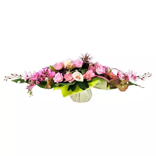 Jardinière de fleurs artificielles cimetière