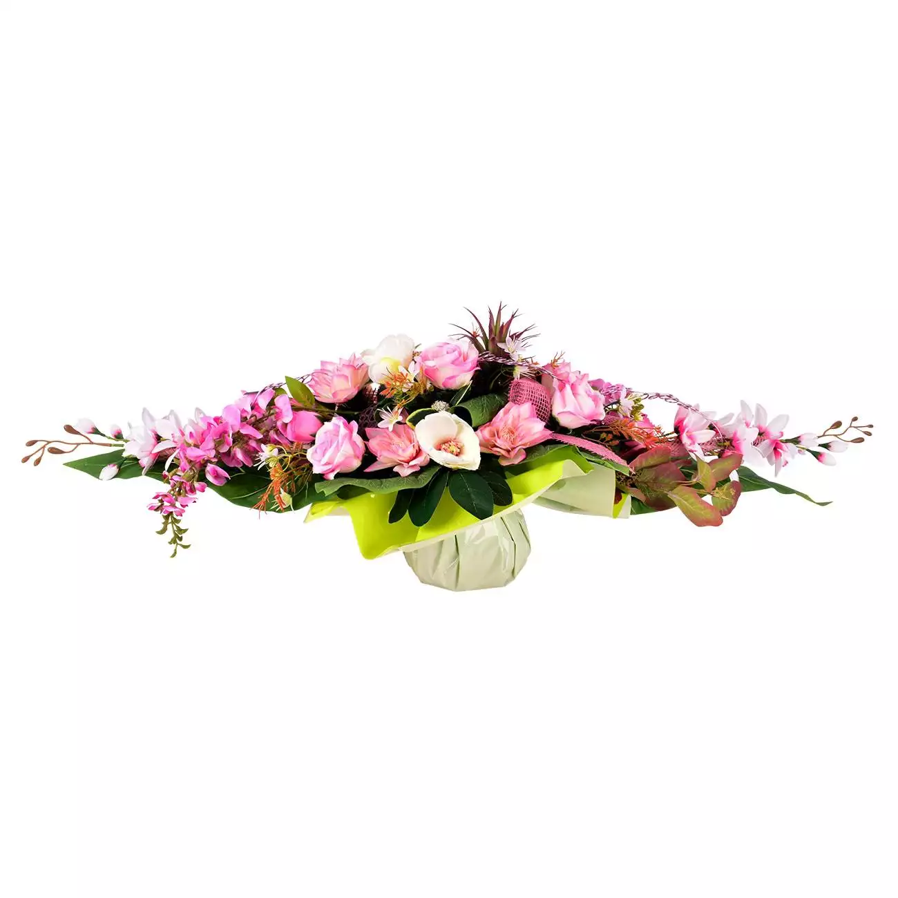 Jardinière de fleurs artificielles cimetière