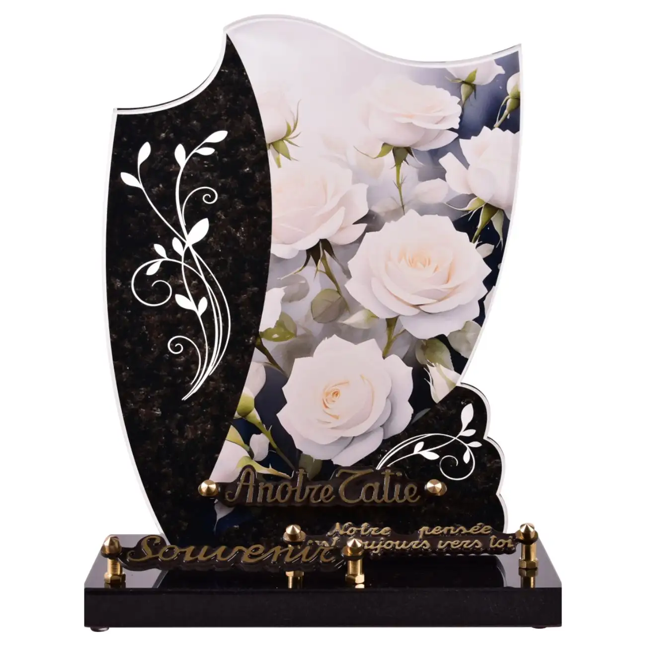 Plaque-funéraire-écru-roses-blanches