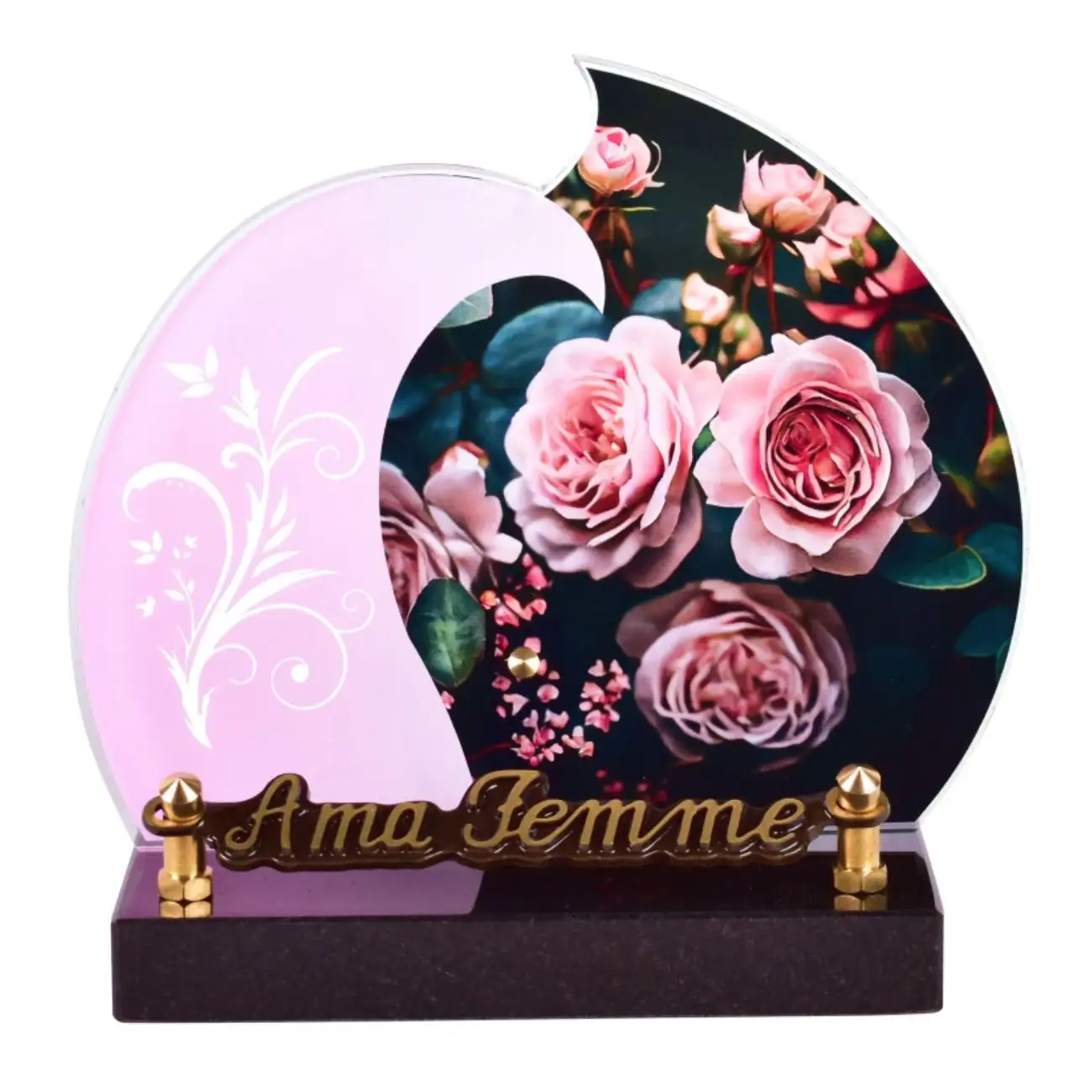 Plaque-funéraire-moderne-double-vague-roses