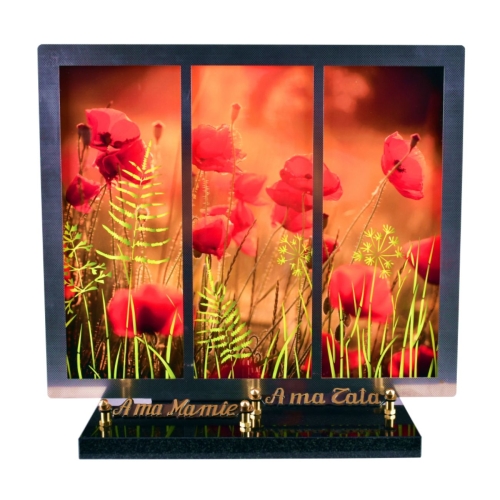 Plaque-funéraire-moderne-triptyque-coquelicots