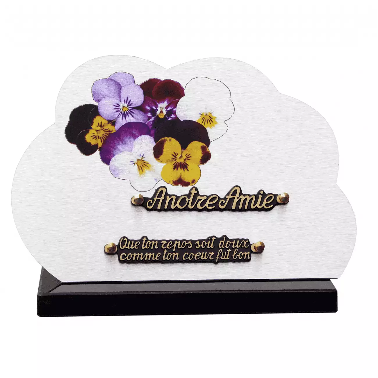 Plaque-mortuaire-bouquet-de-pensées-cimetiere-1