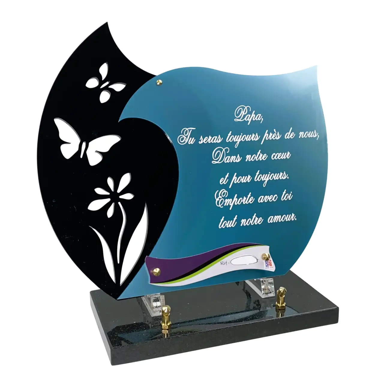 Plaque-funéraire-double-vague-citation-azur
