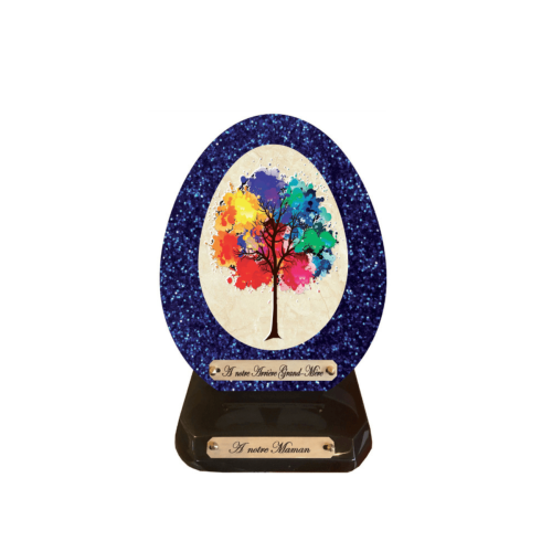 Plaque funéraire ovale arbre de vie arc-en-ciel (2)