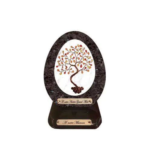 Plaque Funéraire Ovale Arbre de Vie Automnal (2)